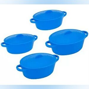 MCM Set of 4 12oz. Oval Silicone Mini Casserole Pots Purple